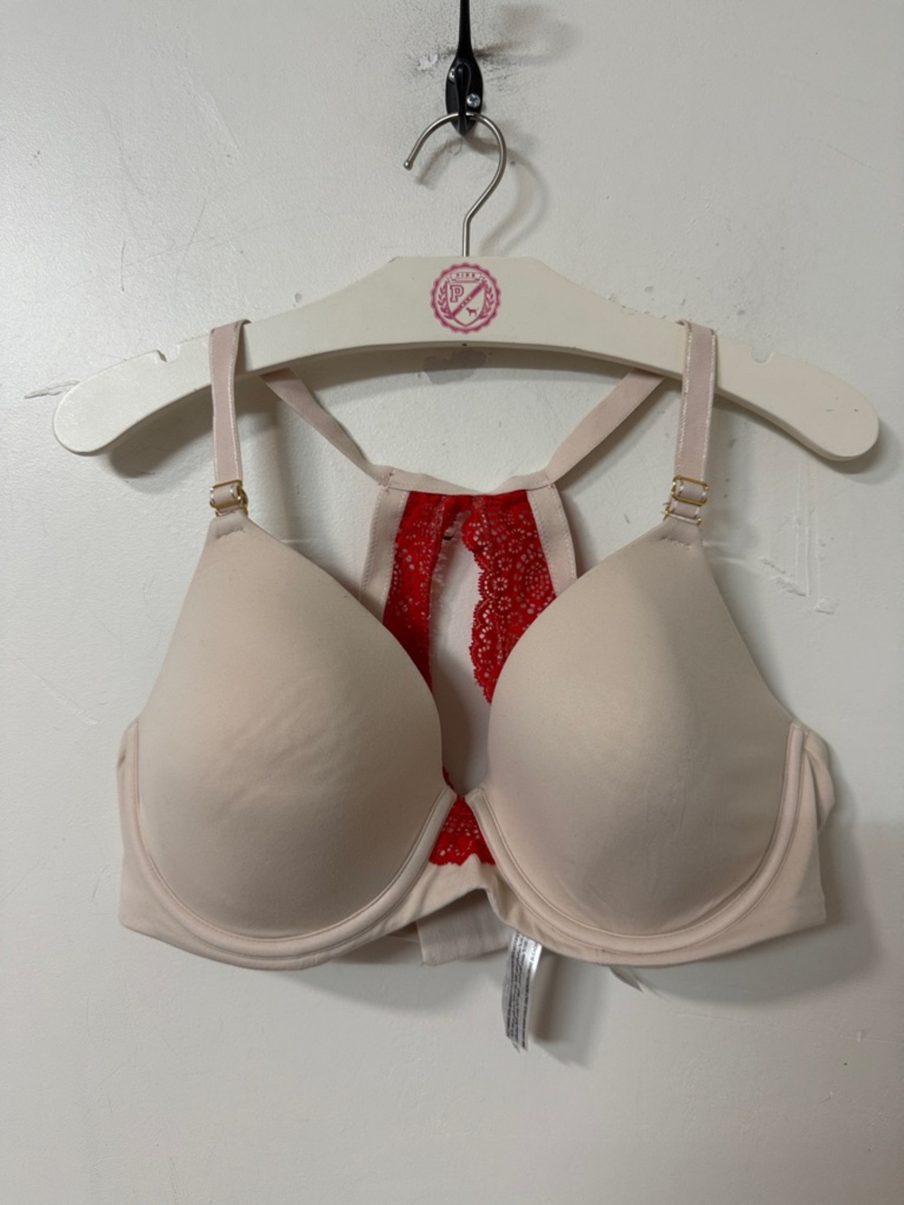 Women's Bra with Lace Racerback - Cream